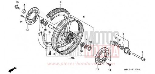 ROUE AVANT NT650V3 de 2003